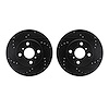 8002-76082 Drilled/Slotted Brake Rotors [Black], 2001-2003 Lexus/Toyota/Scion, Position: Front - image 1