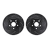 8002-76088 Drilled/Slotted Brake Rotors [Black], 1986-1992 Lexus/Toyota/Scion, Position: Front - image 1