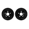 8002-76124 Drilled/Slotted Brake Rotors [Black], 2000-2004 Lexus/Toyota/Scion, Position: Rear - image 1