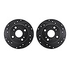 8002-76127 Drilled/Slotted Brake Rotors [Black], 1979-1981 Lexus/Toyota/Scion, Position: Rear - image 1