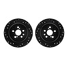 8002-76129 Drilled/Slotted Brake Rotors [Black], 1990-1993 Lexus/Toyota/Scion, Position: Rear - image 1