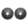 8002-76130 Drilled/Slotted Brake Rotors [Black], 1994-1995 Lexus/Toyota/Scion, Position: Rear - image 1