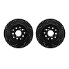 8002-76149 Drilled/Slotted Brake Rotors [Black], 1993-1998 Lexus/Toyota/Scion, Position: Rear - image 1