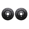8002-80000 Drilled/Slotted Brake Rotors [Black], Fits Select Multiple Makes/Models, Position: Front - image 1