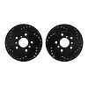 8002-80003 Drilled/Slotted Brake Rotors [Black], 1988-1992 Ford/Lincoln/Mercury/Mazda, Position: Front - image 1