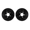 8002-80007 Drilled/Slotted Brake Rotors [Black], 2004-2015 Ford/Lincoln/Mercury/Mazda, Position: Front - image 1