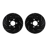 8002-80008 Drilled/Slotted Brake Rotors [Black], 2007-2013 Ford/Lincoln/Mercury/Mazda, Position: Front - image 1