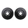 8002-80017 Drilled/Slotted Brake Rotors [Black], Fits Select Ford/Lincoln/Mercury/Mazda, Position: Front - image 1