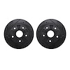 8002-80022 Drilled/Slotted Brake Rotors [Black], 1988-1991 Ford/Lincoln/Mercury/Mazda, Position: Front - image 1