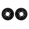 8002-80047 Drilled/Slotted Brake Rotors [Black], 1986-1988 Ford/Lincoln/Mercury/Mazda, Position: Front - image 1