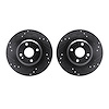 8002-80052 Drilled/Slotted Brake Rotors [Black], Fits Select Multiple Makes/Models, Position: Rear - image 1