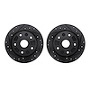 8002-80053 Drilled/Slotted Brake Rotors [Black], 1988-1992 Ford/Lincoln/Mercury/Mazda, Position: Rear - image 1