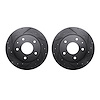 8002-80057 Drilled/Slotted Brake Rotors [Black], 2014-2016 Ford/Lincoln/Mercury/Mazda, Position: Rear - image 1