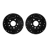 8002-80068 Drilled/Slotted Brake Rotors [Black], 2016-2018 Ford/Lincoln/Mercury/Mazda, Position: Rear - image 1