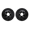 8002-80069 Drilled/Slotted Brake Rotors [Black], 2013-2018 Ford/Lincoln/Mercury/Mazda, Position: Rear - image 1
