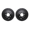 8002-80071 Drilled/Slotted Brake Rotors [Black], 2007-2012 Ford/Lincoln/Mercury/Mazda, Position: Rear - image 1