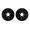 8002-80072 Drilled/Slotted Brake Rotors [Black], 2007-2015 Ford/Lincoln/Mercury/Mazda, Position: Rear - image 1