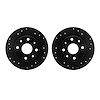 8002-80074 Drilled/Slotted Brake Rotors [Black], 1990-1993 Ford/Lincoln/Mercury/Mazda, Position: Rear - image 1