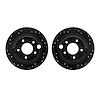 8002-80076 Drilled/Slotted Brake Rotors [Black], 1995-2002 Ford/Lincoln/Mercury/Mazda, Position: Rear - image 1