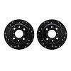 8002-80079 Drilled/Slotted Brake Rotors [Black], 1986-1988 Ford/Lincoln/Mercury/Mazda, Position: Rear - image 1