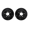 8002-80080 Drilled/Slotted Brake Rotors [Black], 1986-1991 Ford/Lincoln/Mercury/Mazda, Position: Rear - image 1