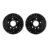 8002-80081 Drilled/Slotted Brake Rotors [Black], 1989-1991 Ford/Lincoln/Mercury/Mazda, Position: Rear - image 1