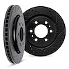 8002-92036 Drilled/Slotted Brake Rotors [Black], 2008-2017 Mitsubishi, Position: Front