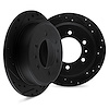 8002-92044 Drilled/Slotted Brake Rotors [Black], 2002-2018 Infiniti/Nissan, Position: Front