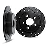 8002-92082 Drilled/Slotted Brake Rotors [Black], 2001-2005 Mercedes-Benz, Position: Rear
