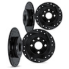 8004-16002 Drilled/Slotted Brake Rotors [Black], 1969-1994 Alfa Romeo, Position: Front and Rear - image 1