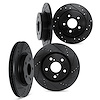 8004-27011 Drilled/Slotted Brake Rotors [Black], 1983-1987 Volvo, Position: Front and Rear - image 1