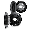8004-47086 Drilled/Slotted Brake Rotors & Drums Kit [Black], 1996-1998 GM, Position: Front and Rear - image 1