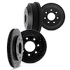 8004-54145 Drilled/Slotted Brake Rotors & Drums Kit [Black], 1997-2004 Ford/Lincoln/Mercury/Mazda, Position: Front and Rear - image 1