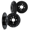 8004-59020 Drilled/Slotted Brake Rotors & Drums Kit [Black], 1976-1981 Acura/Honda, Position: Front and Rear - image 1
