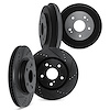 8004-74037 Drilled/Slotted Brake Rotors & Drums Kit [Black], 1992-1995 Audi/Volkswagen, Position: Front and Rear - image 1