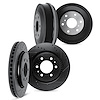8004-80034 Drilled/Slotted Brake Rotors & Drums Kit [Black], 1987-1993 Ford/Lincoln/Mercury/Mazda, Position: Front and Rear - image 1