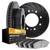 8202-40081 Drilled/Slotted Rotors w/Heavy-Duty Brake Pads Kit [Silver], 1973-1993 Mopar, Position: Front - image 2