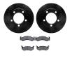 8202-40083 Drilled/Slotted Rotors w/Heavy-Duty Brake Pads Kit [Silver], 1980-1993 Mopar, Position: Front - image 1