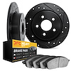 8202-40148 Drilled/Slotted Rotors w/Heavy-Duty Brake Pads Kit [Silver], 2014-2021 Mopar, Position: Rear - image 1
