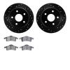 8202-42045 Drilled/Slotted Rotors w/Heavy-Duty Brake Pads Kit [Silver], 1999-2004 Mopar, Position: Rear - image 1