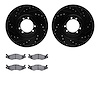 8202-44002 Drilled/Slotted Rotors w/Heavy-Duty Brake Pads Kit [Silver], 1996-2006 Mopar, Position: Rear - image 1