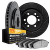 8202-46012 Drilled/Slotted Rotors w/Heavy-Duty Brake Pads Kit [Silver], 1998-1999 GM, Position: Front - image 1