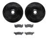 8202-47014 Drilled/Slotted Rotors w/Heavy-Duty Brake Pads Kit [Silver], 1969-1974 GM, Position: Front - image 1