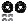 8202-47023 Drilled/Slotted Rotors w/Heavy-Duty Brake Pads Kit [Silver], 1963-1982 GM, Position: Front, Rear - image 1