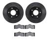 8202-47034 Drilled/Slotted Rotors w/Heavy-Duty Brake Pads Kit [Silver], 1963-1982 GM, Position: Front - image 1