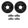8202-47045 Drilled/Slotted Rotors w/Heavy-Duty Brake Pads Kit [Silver], 1994-1996 GM, Position: Rear - image 1