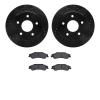8202-48001 Drilled/Slotted Rotors w/Heavy-Duty Brake Pads Kit [Silver], 1997-2005 GM, Position: Rear - image 1