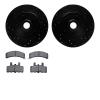 8202-48019 Drilled/Slotted Rotors w/Heavy-Duty Brake Pads Kit [Silver], 1988-1994 GM, Position: Front - image 1