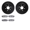 8202-48059 Drilled/Slotted Rotors w/Heavy-Duty Brake Pads Kit [Silver], 2007-2014 GM, Position: Rear - image 1