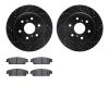 8202-48081 Drilled/Slotted Rotors w/Heavy-Duty Brake Pads Kit [Silver], 2014-2020 GM, Position: Rear - image 1